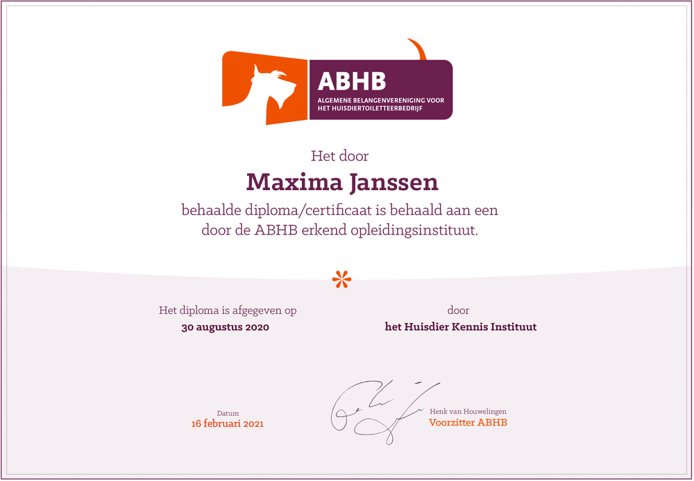 ABHB schaduwcertificaat erkende opleiding